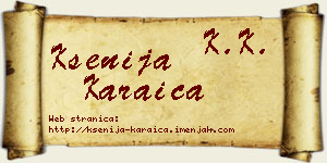 Ksenija Karaica vizit kartica